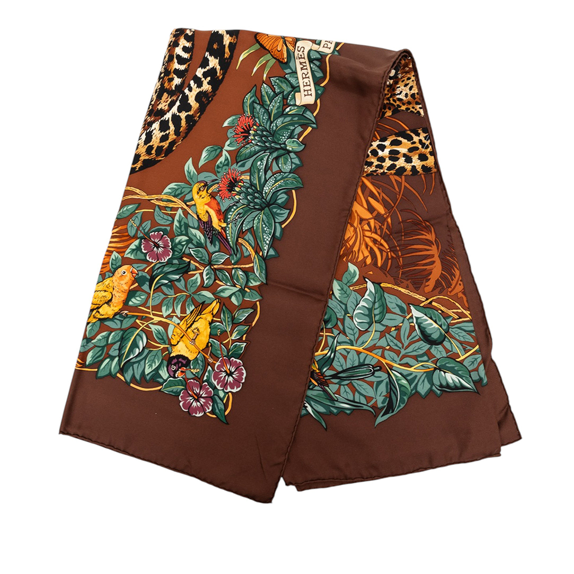 Pre-Loved Hermes Jungle Love Silk Scarf 90